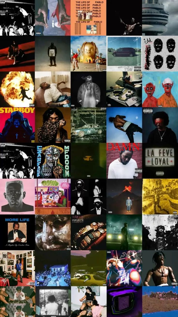 A wall of album art